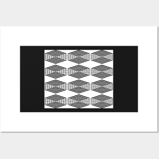 Abstract geometric pattern - black and white. Posters and Art